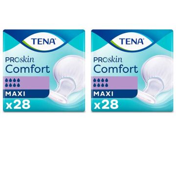TENA Proskin Comfort Maxi Pads - Bulk Saver - 2 Packs of 28