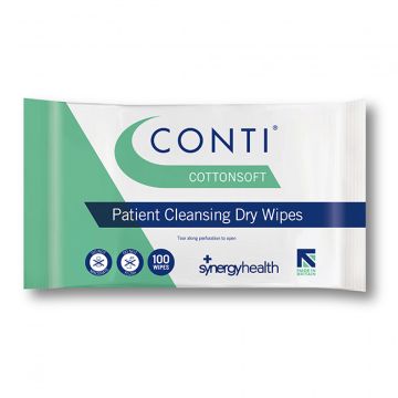 Conti Cotton Soft Cleansing Dry Wipes - Regular - 100 Pack
