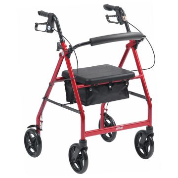 Drive R8 Lightweight Rollator with 8" Wheels - Red