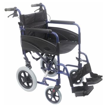 Aidapt Lightweight Folding Transit Wheelchair - Blue