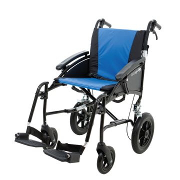 G-Logic Attendant Pushed Wheelchair -  Blue