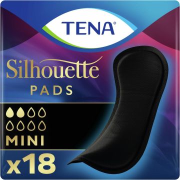 TENA Silhouette Noir Mini Pads - Black - 18 Pack