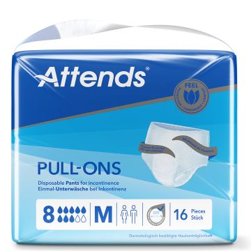 Attends Pull-Ons 8 Pants - Medium - 16 Pack