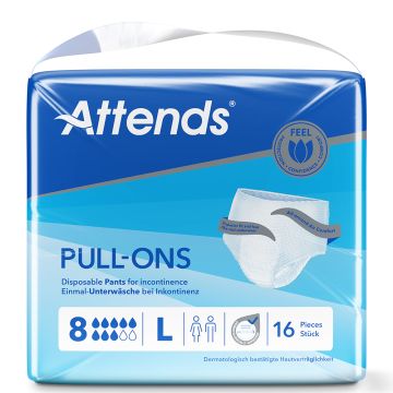 Attends Pull-Ons 8 Pants - Large - 16 Pack