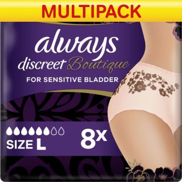 Always Discreet Boutique Pants Plus - Large - Case Saver - 2 Packs of 8