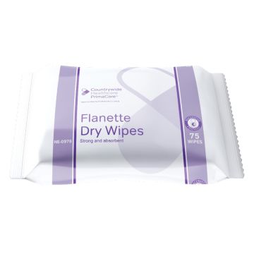 Primacare Deluxe Flanette Dry Wipes - 75 Pack