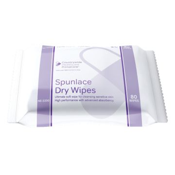 Spunlace Cleansing Dry Wipes - 100 Pack