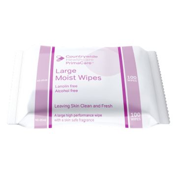Primacare Large Moist Bodywipes - 100 Pack
