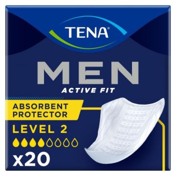 TENA Men Level 2 Absorbent Protector Pads - 20 Pack