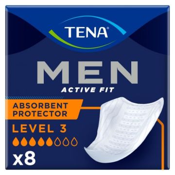 TENA Men Level 3 Absorbent Protector Pads - 8 Pack