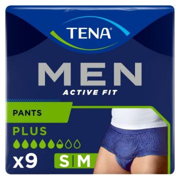 TENA Men Active Fit Pants - Small/Medium - 9 Pack