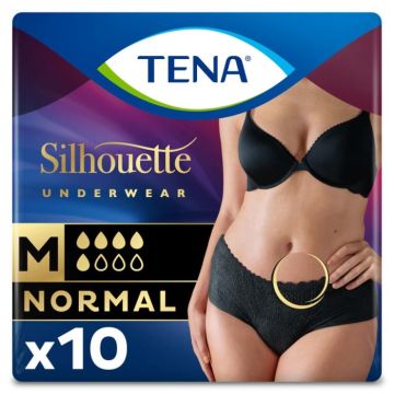 TENA Silhouette Normal Low Waist Noir Medium | Pack of 10