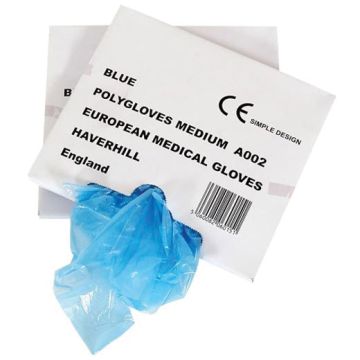 Blue Polythene Disposable Gloves - 500 Pack
