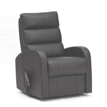 Double Motor Rise Recliner - Black Leather