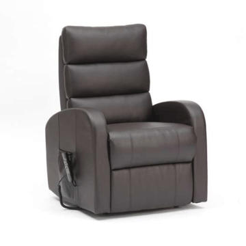 Dual Motor Rise Recliner - Brown Leather 