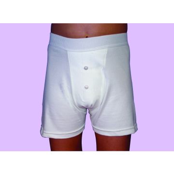 Washable Boxer Shorts with Pad for Men - Small - White - 1 Pack
