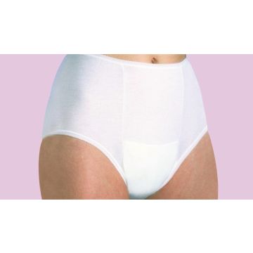 Washable Incontinence Pouch Pants for Women - Medium - White - 1 Pack