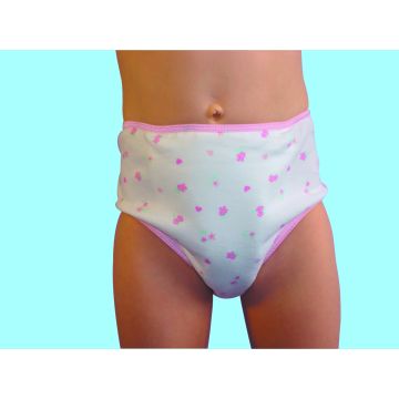 Washable Incontinence Pants with Pad for Girls - 2-3 Years - White - 1 Pack