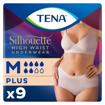 TENA Lady Pants Silhouette Plus Medium,  Cream (High Waist) - Pack of 9