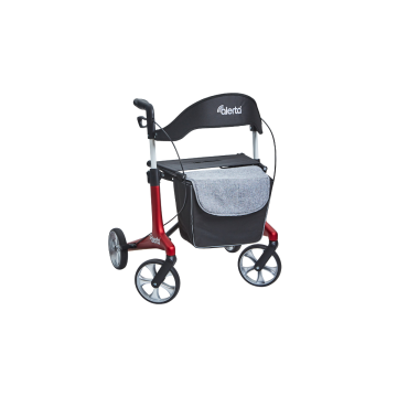 Four-Wheel Carbon Ultra Lite Rollator with Low Seat (Satin Red) - Each