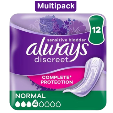 Always Discreet Pads Normal - Bulk Saver - 4 Packs of 12