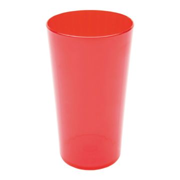 10oz Polycarbonate Red Fluted Tumbler - Transparent 28cl
