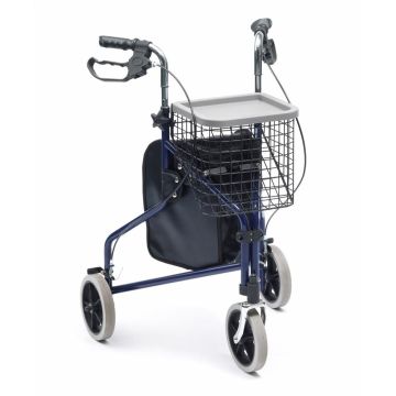 Drive Lightweight Tri-Walker with Bag & Basket - Blue