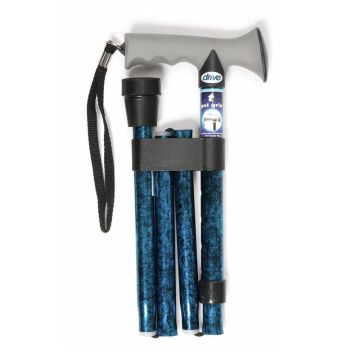 Drive Soft Grip Folding Walking Stick - Blue