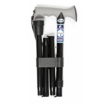 Drive Soft Grip Folding Walking Stick - Black