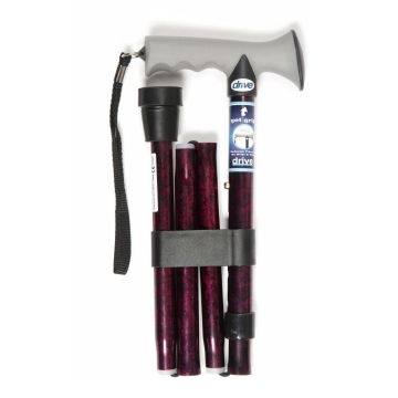 Drive Soft Grip Folding Walking Stick - Red