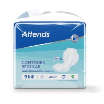 Attends Contours Regular 9 Pads - 28 Pack