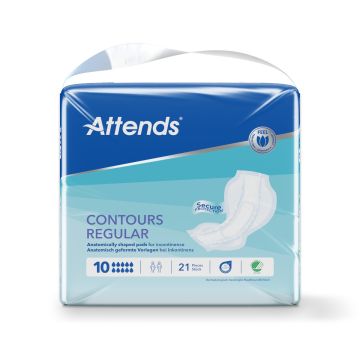 Attends Contours Regular 10 Pads - 21 Pack