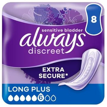 Always Discreet Pads Long Plus 8CT - 8 Pack