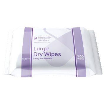 PrimaCare Dry Wipes - Large - Bulk Saver - 32 Packs of 100