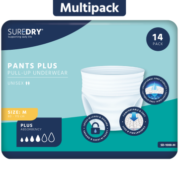 SureDry Incontinence Pants Plus - Medium - Pack 14 - Case 6