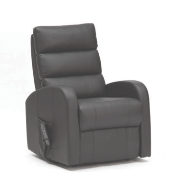 Single Motor Rise Recliner - Black Leather