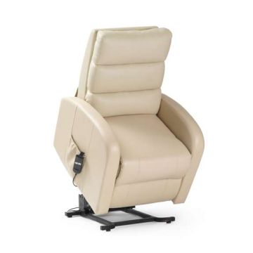 Cayton Dual Motor Rise Recliner - Cream PU - Each  