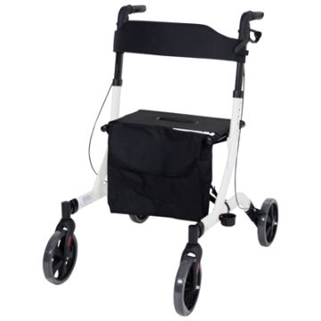 Deluxe Ultra Lightweight Folding 4 wheel Rollator WHITE - Each