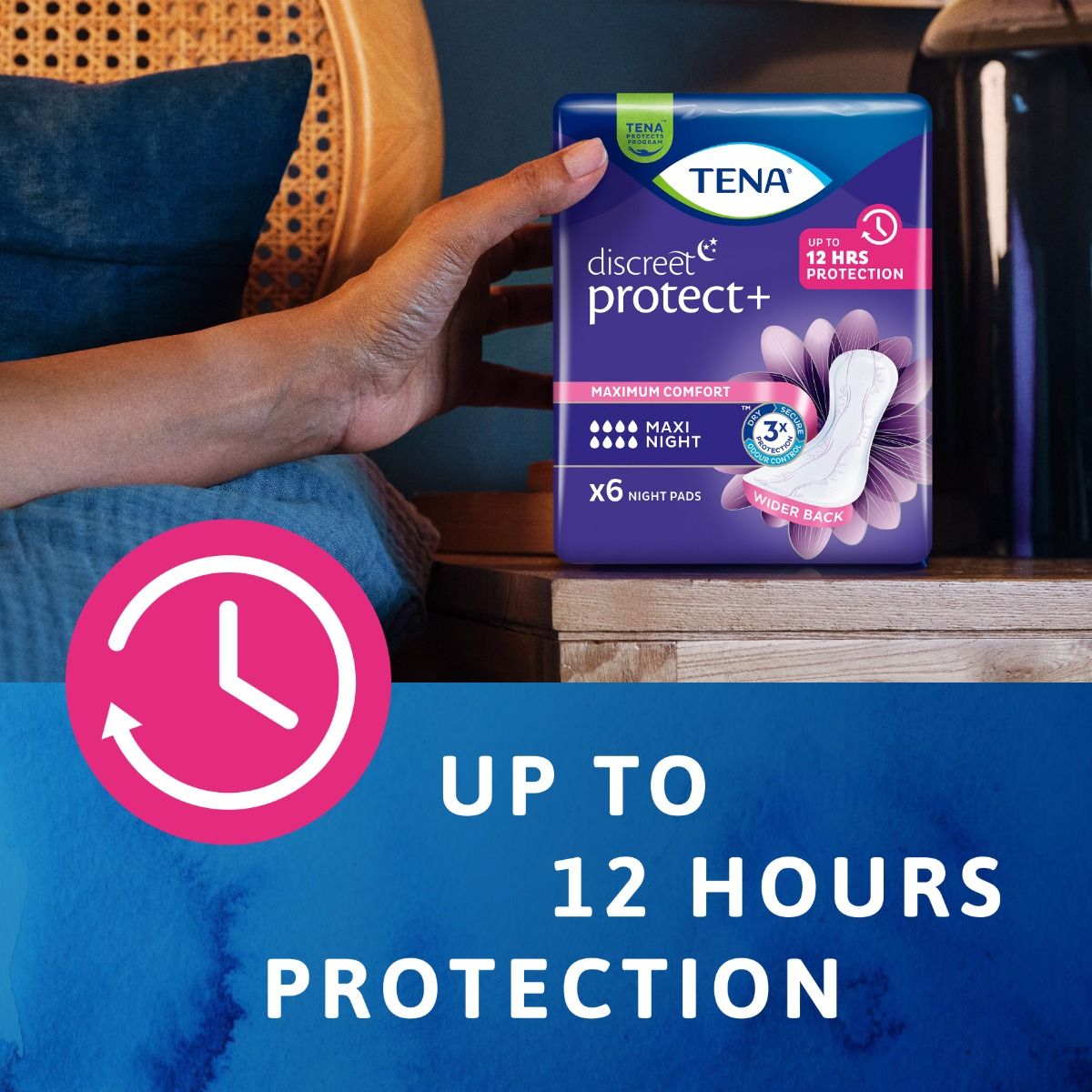 TENA\u0020Discreet\u0020Maxi\u0020Night\u0020Pads\u0020\u002D\u00206\u0020Pack
