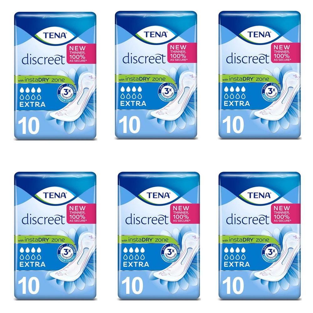 TENA\u0020Lady\u0020Discreet\u0020Extra\u0020Pads\u0020\u002D\u0020Bulk\u0020Saver\u0020\u002D\u00206\u0020Packs\u0020of\u002010