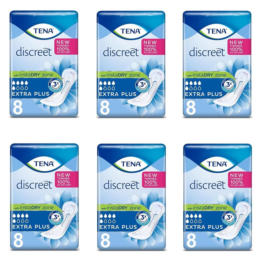 TENA\u0020Discreet\u0020Extra\u0020Plus\u0020Pads\u0020\u002D\u0020Bulk\u0020Saver\u0020\u002D\u00206\u0020Packs\u0020of\u00208