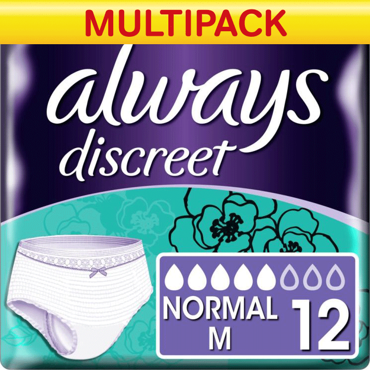 Always\u0020Discreet\u0020Pants\u0020Normal\u0020\u002D\u0020Medium\u0020\u002D\u0020Bulk\u0020Saver\u0020\u002D\u00202\u0020Packs\u0020of\u002012