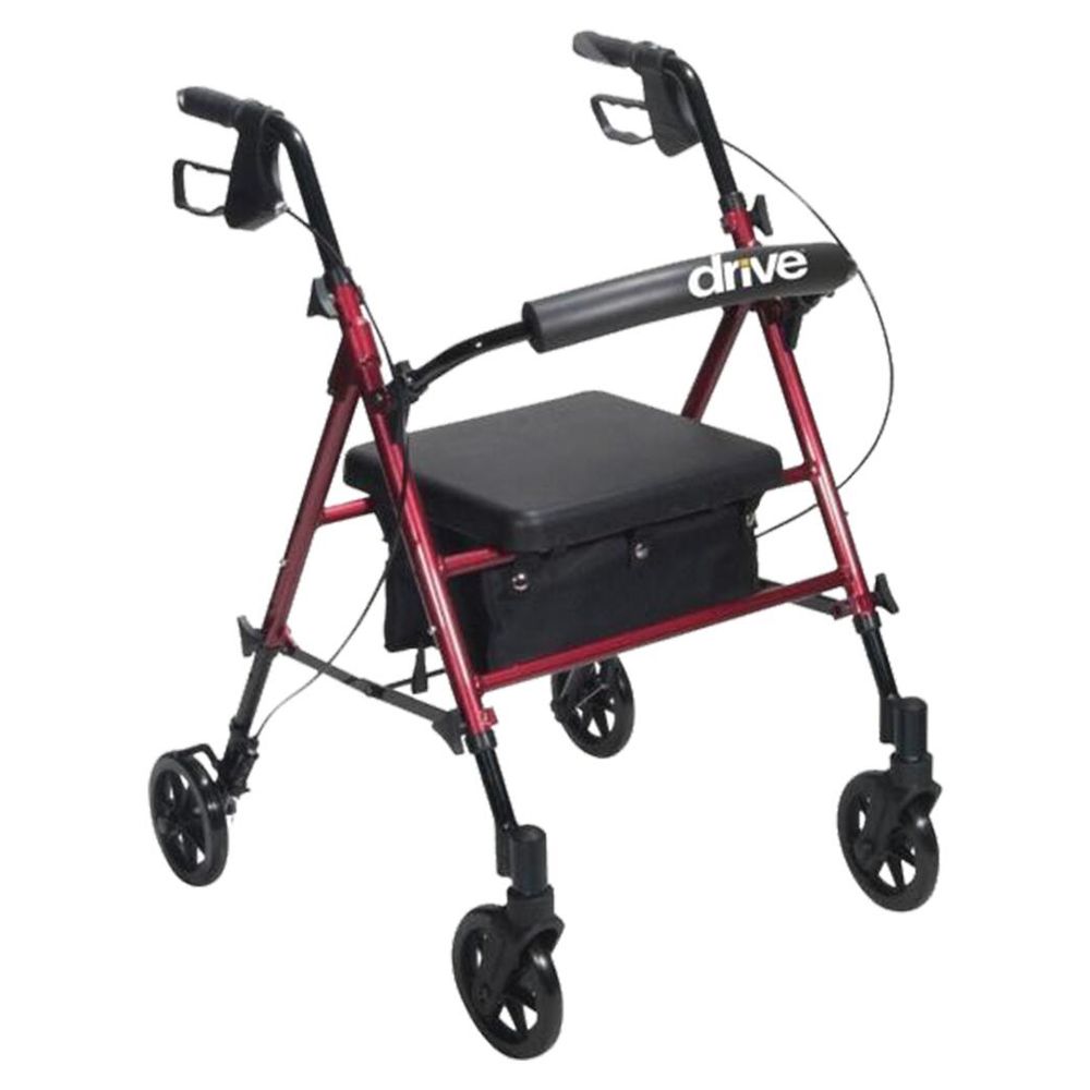 Drive\u0020R8\u0020Adjustable\u0020Seat\u0020Height\u0020Rollator\u0020\u002D\u0020Red
