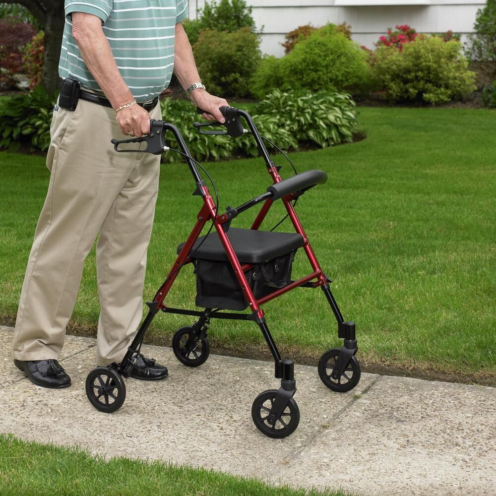 Drive\u0020R8\u0020Adjustable\u0020Seat\u0020Height\u0020Rollator\u0020\u002D\u0020Red