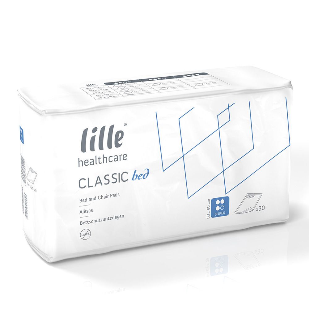 Lille\u0020Healthcare\u0020Classic\u0020Bed\u0020Pad\u0020Super\u0020\u002D\u002060x60cm\u0020\u002D\u002030\u0020Pack