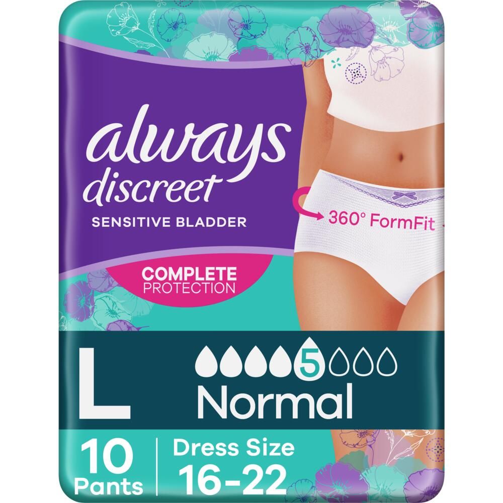 Always\u0020Discreet\u0020Pants\u0020Normal\u0020\u002D\u0020Large\u0020\u002D\u0020Bulk\u0020Saver\u0020\u002D\u00202\u0020Packs\u0020of\u002010