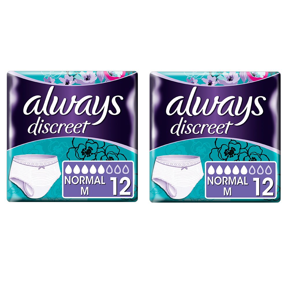 Always\u0020Discreet\u0020Pants\u0020Normal\u0020\u002D\u0020Medium\u0020\u002D\u0020Bulk\u0020Saver\u0020\u002D\u00202\u0020Packs\u0020of\u002012