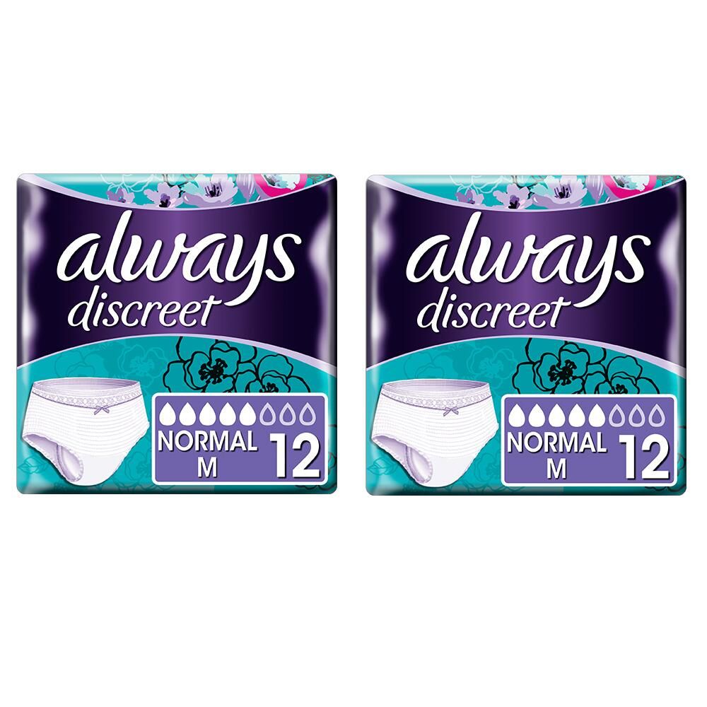 Always\u0020Discreet\u0020Pants\u0020Normal\u0020\u002D\u0020Medium\u0020\u002D\u0020Bulk\u0020Saver\u0020\u002D\u00202\u0020Packs\u0020of\u002012