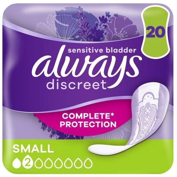 Always\u0020Discreet\u0020Pads\u0020\u002D\u0020Small\u0020\u002D\u002020\u0020Pack