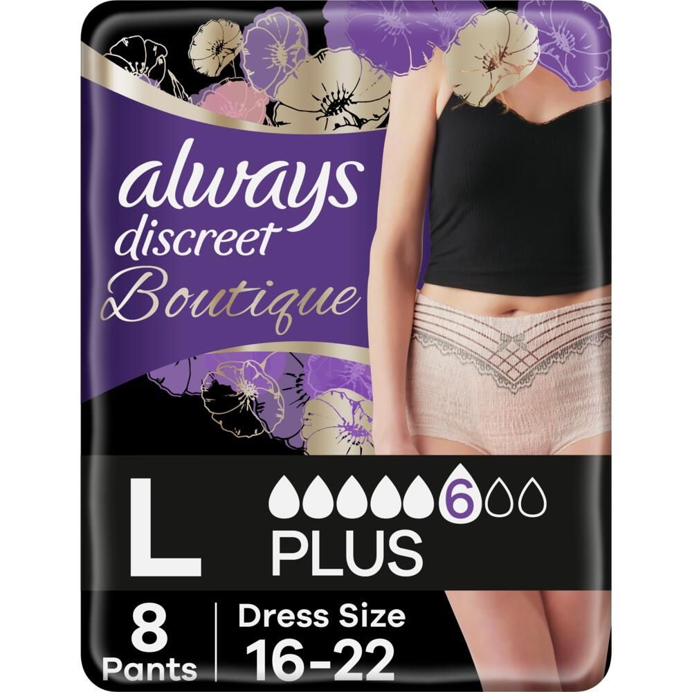 Always\u0020Discreet\u0020Boutique\u0020Pants\u0020Plus\u0020\u002D\u0020Large\u0020\u002D\u0020Bulk\u0020Saver\u0020\u002D\u00202\u0020Packs\u0020of\u00208